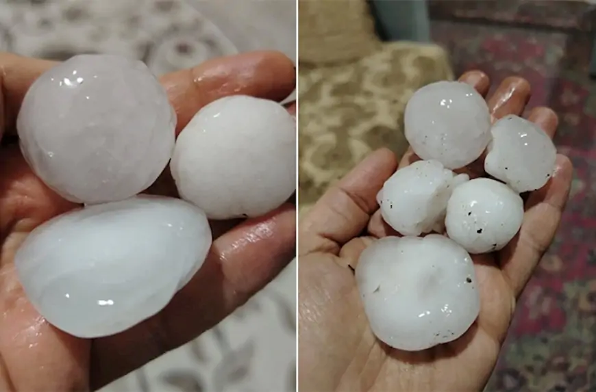 Naxçıvana diametri 21 mm olan dolu düşüb